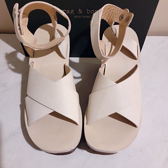 Rag & Bone Hester Ivory White Platform Studded Wedge Sandal NIB - Picture 6 of 13